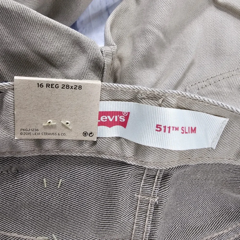 Levis 511 Slim Pants MENS 28x28 Khaki Tan Twill Casual Classic